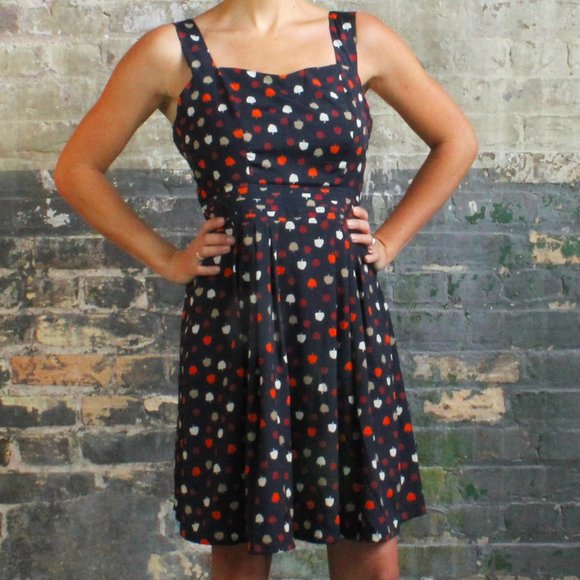 NWOT Navy + Apple Print Dress - Picture 3 of 6